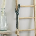 thumbnail image 2 of DecMode Green Wood Bohemian Garland Décor with Geometric Bead Details and Cream Cotton Tassel, 81"L, 2 of 7