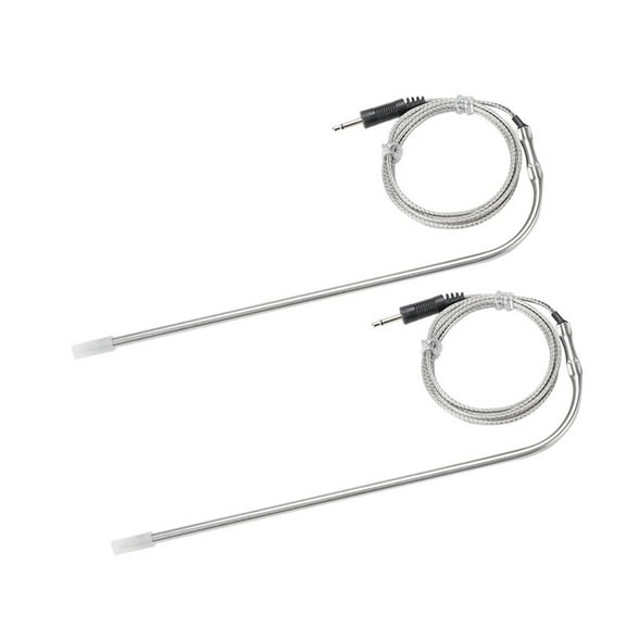 2 PC Oven Meat Thermometer Replacement Meat Thermometer Probe Temperature Sensor Cable with Stainless Steel Probe for Grilling Oven Silver