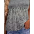 thumbnail image 3 of Keeccty Women Lace Leopard Print Patchwork Wrap Chest Slim Pleated Vest Top, 3 of 6