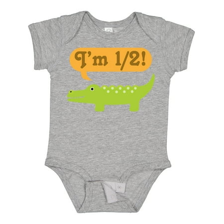

Inktastic Half Birthday 1/2 Boy Alligator Gift Baby Boy Bodysuit