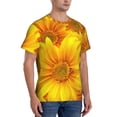 thumbnail image 4 of Yiaed 3D Sunflowers Print Mens Short Sleeve Tight Fit T-Shirt, Crewneck Casual Tee-Large, 4 of 5