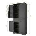 thumbnail image 6 of Kitchen Pantry Cabinet, Lofka 71" Pantry Storage Cabinet with 4 Doors, 12 Shelves and 1 Large Drawer for Dining Room, Black, 6 of 9