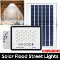 200LED 300W Solar Flood Lights with Remote Control Street Flood Light Outdoor IP67 Waterproof Dusk to Dawn Wall Lamp Security Lighting for Driveway, Garden