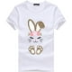 thumbnail image 2 of Puntoco moda mujer cuello redondo Pascua conejo estampado manga corta Casual top camiseta blusa Puntoco Puntoco-648, 2 of 5