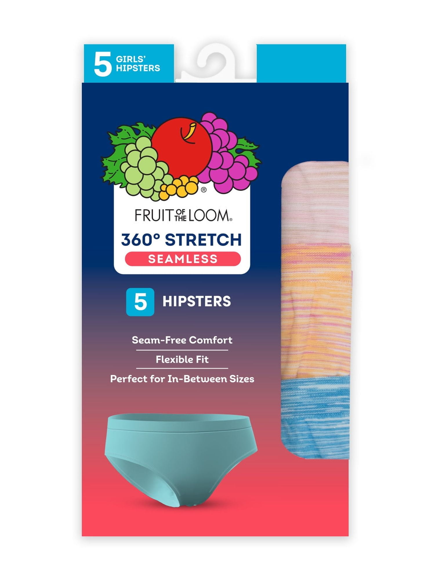 Fruit of the Loom Girls' Seamless Brief Underwear, 5-Pack
