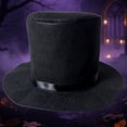 thumbnail image 3 of BELTNOV Men's Classic Retro Top Hat Steampunk Magician Wide Brim Hat with Satin Band for Stage Performance Festival Party Black, 3 of 5