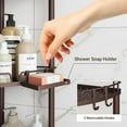 thumbnail image 2 of Corner Shower Caddy Standing, 4 Tier Rustproof Metal Shower Organizer with Soap Holder, Floor Shower Corner Shelf Rack Storage Stands with Adjustable Feet & 2 Hooks for Bathroom, Bronze, 2 of 8