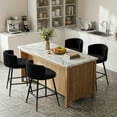 thumbnail image 6 of Set of 2 Upholstered Counter Height Barstools with Full Back and Metal Legs Modern Chairs for Kitchen Island, 6 of 11