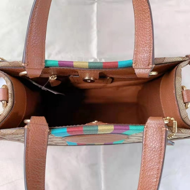 Coach Dempsey Tote 22, Signature Jacquard, Khaki Redwood Multi