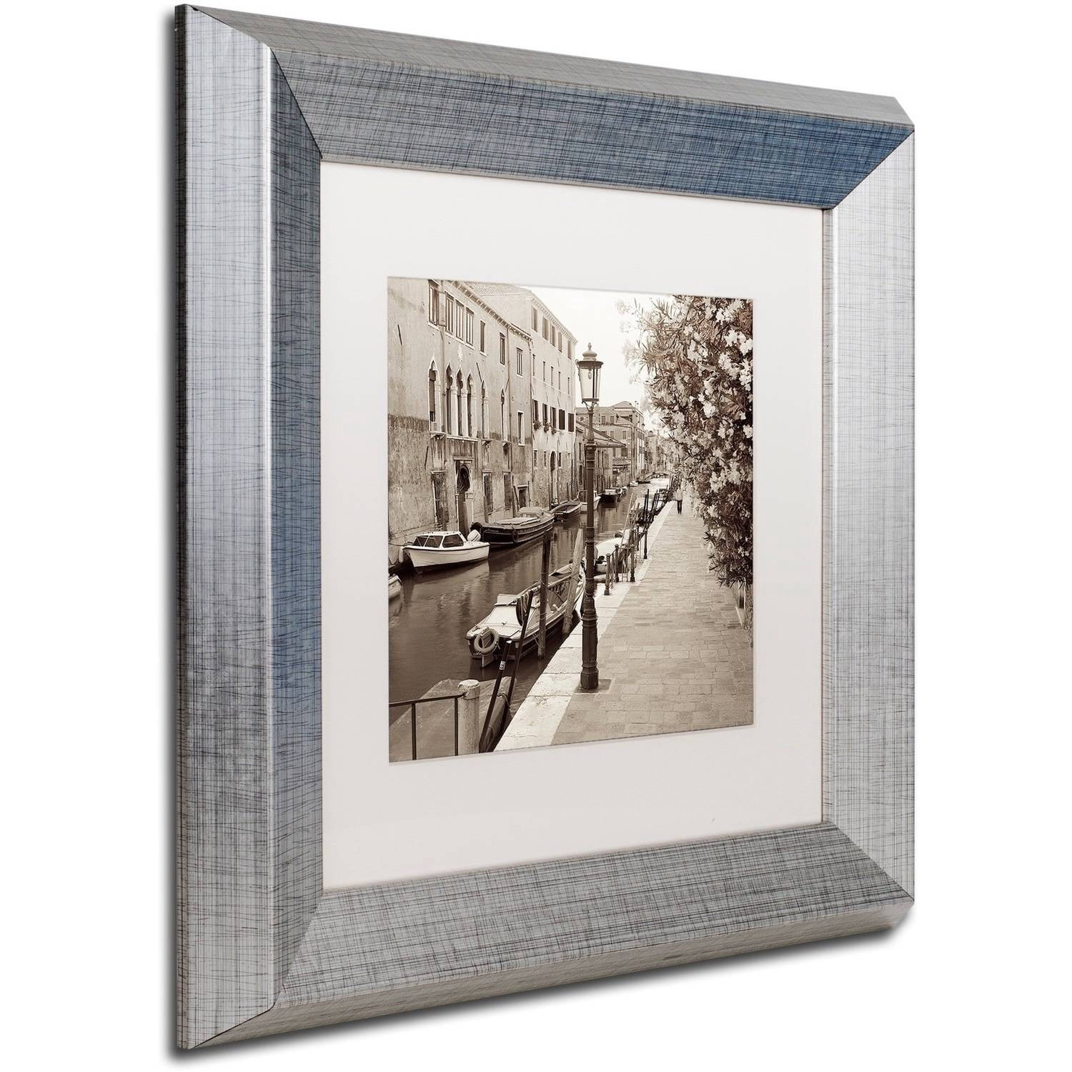 Trademark Fine Art "Venezia VII" Canvas Art by Alan Blaustein, White Matte, Silver Frame