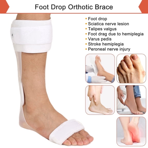 Komzer AFO Drop Foot Brace Medical Ankle Foot Orthosis Support Foot Drop Postural Correction Brace (Small, Left)