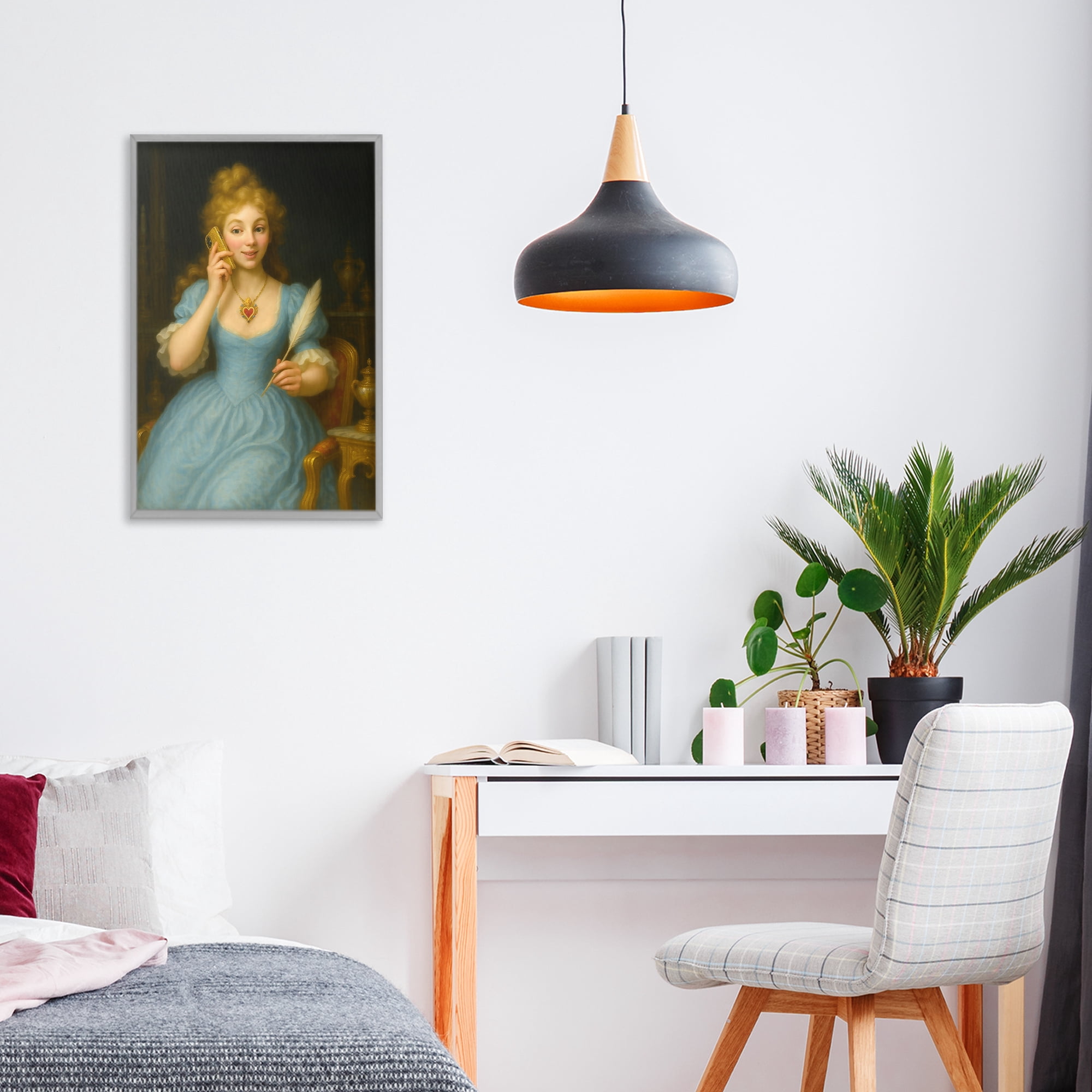 Stupell Industries May I Take A Message Gray Framed Giclee Art, design by Grotto Studios