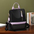 thumbnail image 4 of Mochila grande Bolso de viaje impermeable Cremallera Bolso de trabajo sólida informal (Negro), 4 of 6