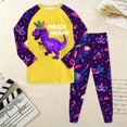 thumbnail image 2 of Hessimy Toddler Boys Girls Spring Summer Funny Cartoon Print 2Pcs Crewneck Long Sleeve Sweatshirt Joggers Pants Sweatsuit, Funny Jogger Set(Yellow,8-9 Years), 2 of 5
