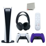Sony PlayStation 5 Digital Edition with Media Remote, PULSE 3D Wireless Headset, Controllers, White