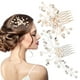 thumbnail image 1 of KAKOWELY 2 peinetas laterales de perlas para novia con brillantes y diamantes de imitación, accesorios para el cabello para boda y fiesta., 1 of 5
