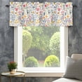 thumbnail image 4 of Spring Watercolor Valances for Windows Pink Purple Yellow Flowers Floral Rod Pocket Curtain Valance Window Treatment Short Curtains for Kitchen Living Room, 60"x18", 4 of 9