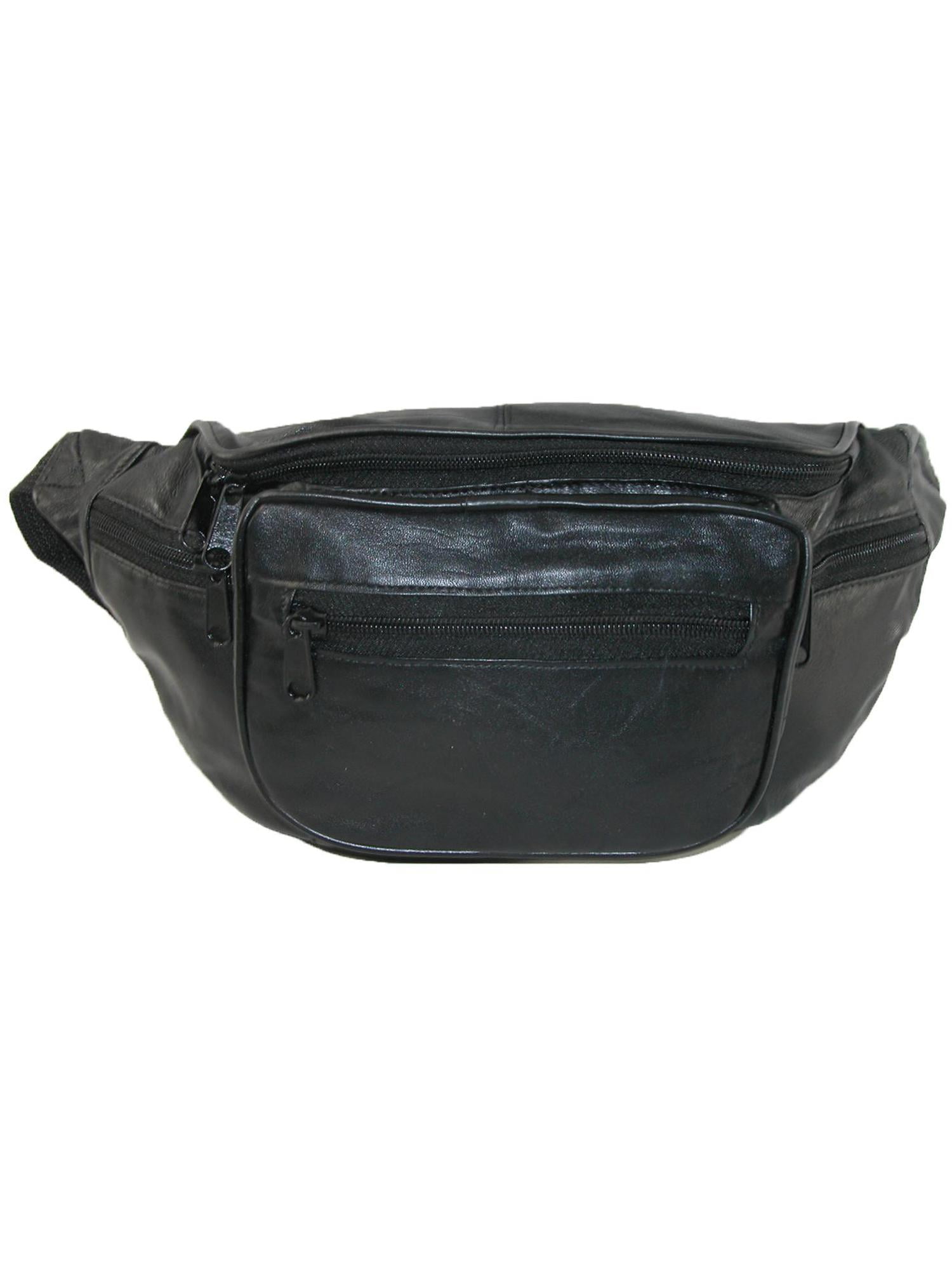 CTM Leather 6 Pocket Bumbag Waist Pack