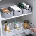 thumbnail image 2 of Inteprter Almacenamiento con cesta organizadora de plástico duradera de larga duración, cesta portátil de PP, caja organizadora fácil y Almacenamiento y organización del hogar gris, 2 of 6