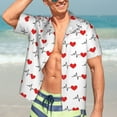 thumbnail image 7 of Rateoe Heartbeat Symbol Pattern Men’s Hawaiian Shirt – Short Sleeve Button-Down Tropical Beach Shirt, Lightweight & Breathable Casual Aloha Shirt with Pocket,XX-Large, 7 of 7