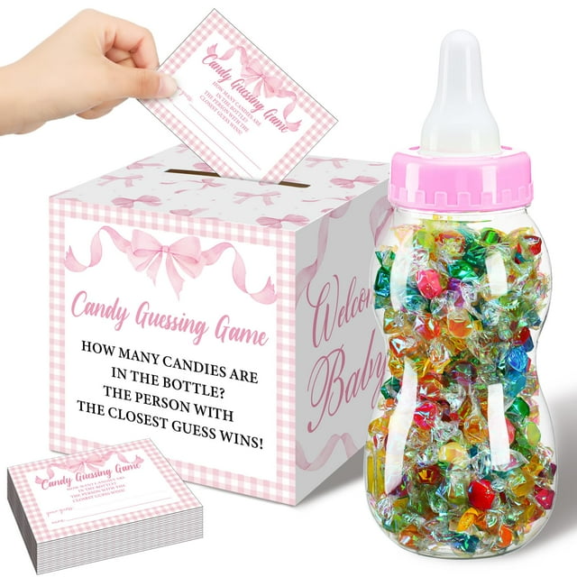 Set de regalo para Baby Shower Games Glenmal, 52 unidades, con botella grande