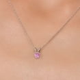 thumbnail image 3 of Gem Stone King 14K White Gold Pink Moissanite Pendant Necklace for Women | 0.25 Cttw | Gemstone Birthstone | Heart Shape 4MM | With 18 inch Chain, 3 of 6