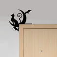 thumbnail image 3 of Craftnamesign Cat On The Moon Metal Door Corner, Door Frame Decoration, Halloween Decor, 3 of 4