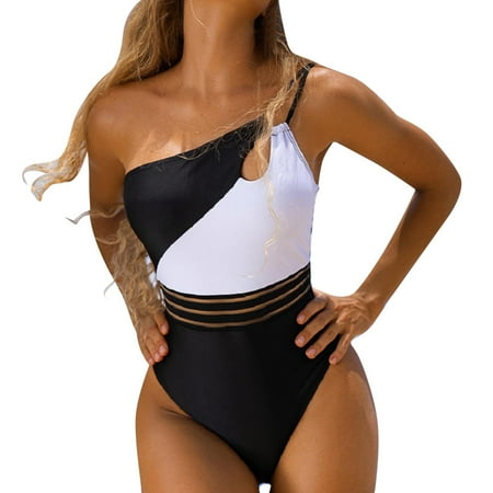 Blphud Womens Swim Dress Bathing Suits Thong Bikini Women Wrap Push Up 1 Piece Swimsuit Bathing Suit Swimwear High Waist Beachwear Women s Bikini Bottoms One Piece Swimsuit XL