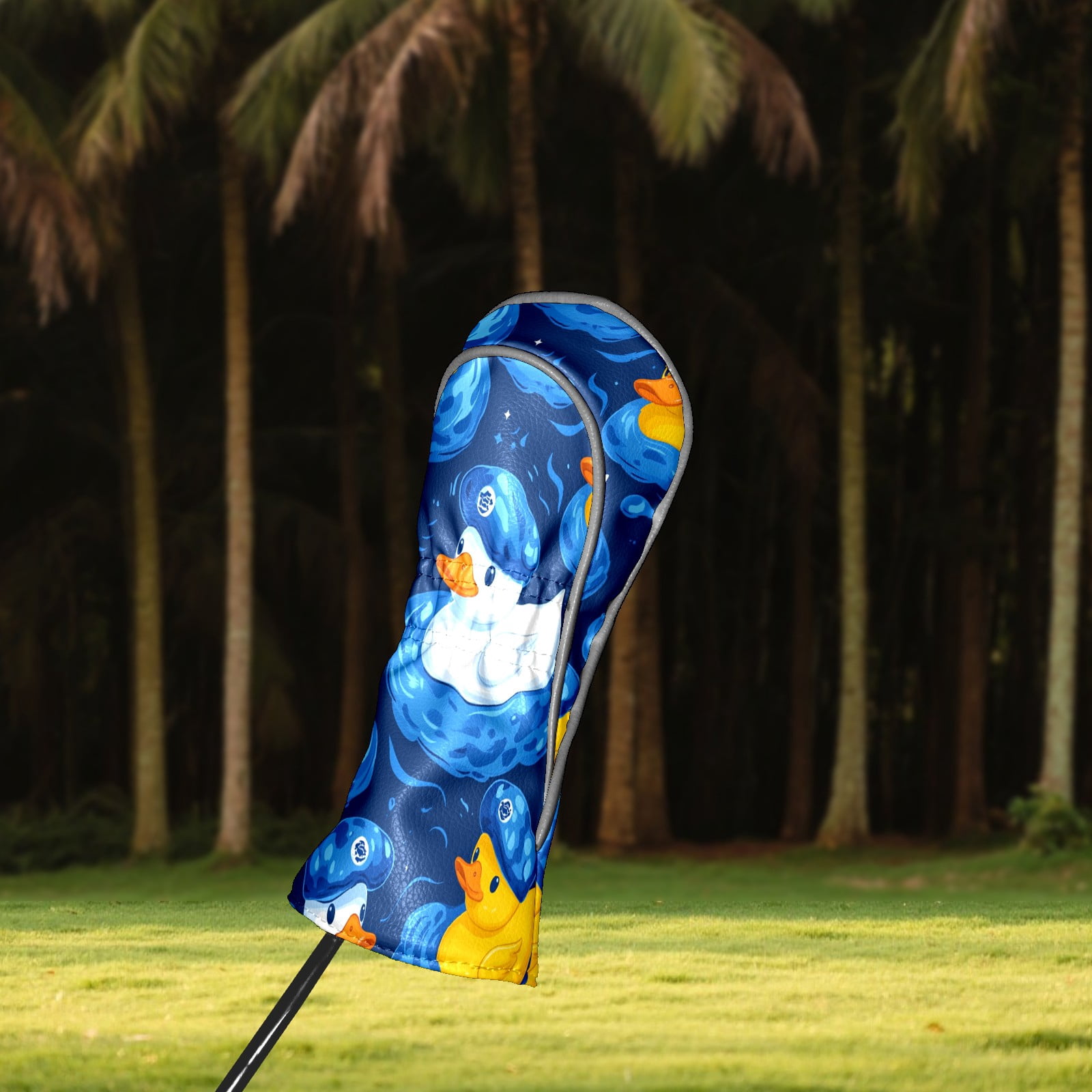 Golf Club Covers PU Leather Waterproof Head Covers for Fairway Woods Hybrids Rubber Duck