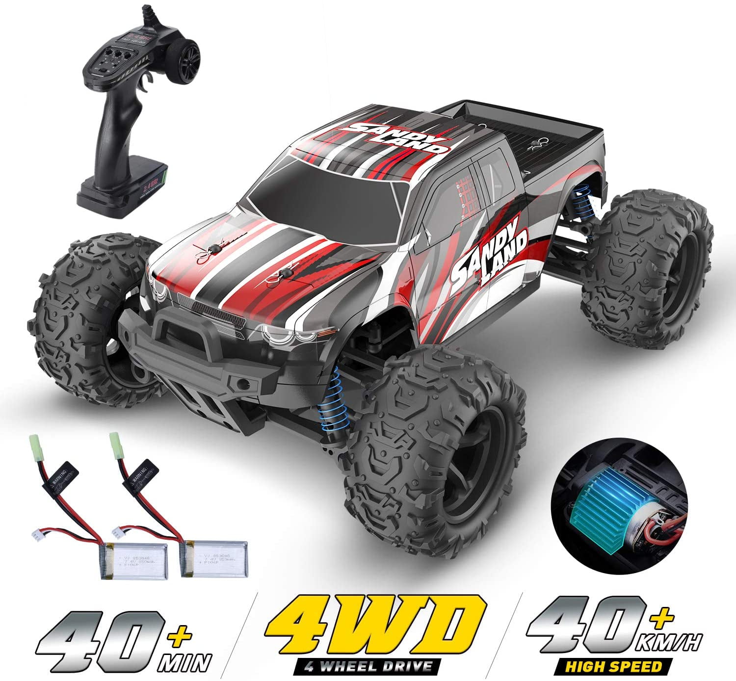 50km/h 4WD 2.4G High Speed Remote Control Truck 1:18 Scale Off-Road RC Car Buggy