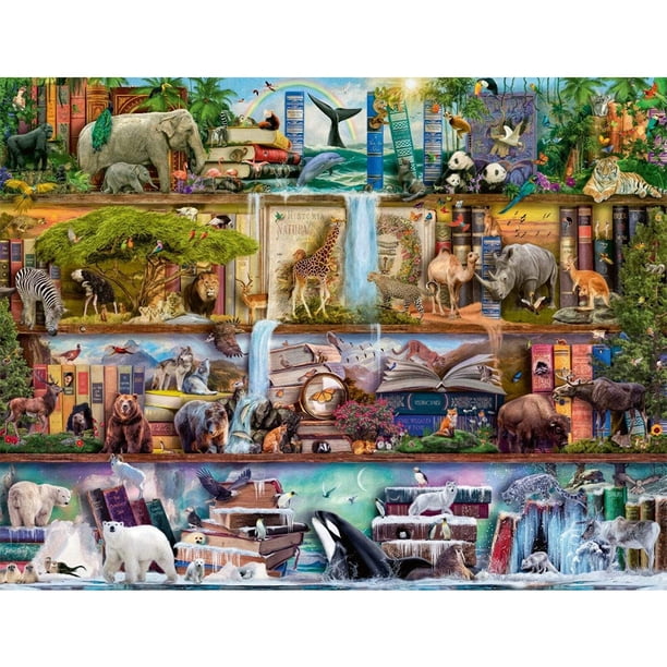 Cuadros Decorativos Libros de vida silvestre Punto de cruz completo 11CT Hilo de algodón Bordado impreso 55x45cm Likrtyny embutido en tela