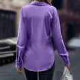 thumbnail image 3 of ZyeKqe Satin Shirts for Women Long Sleeve Work Shirts Button down Lapel Business Casual Top Loose Fitted Office Blouses, 3 of 6