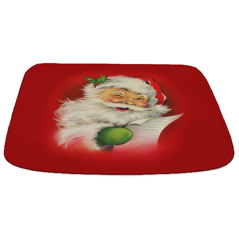 CafePress Vintage Christmas Santa Claus Decorative Memory Foam Bath Rug/Mat