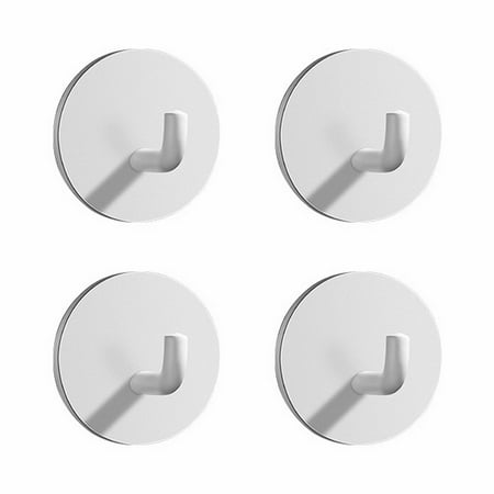 

Lekdue Hooks Promotion Sale! 4Pcs Stainless Steel 304 Single Hook Round 7-Shaped Hook (White)， Contains 4*Hook Big Sale