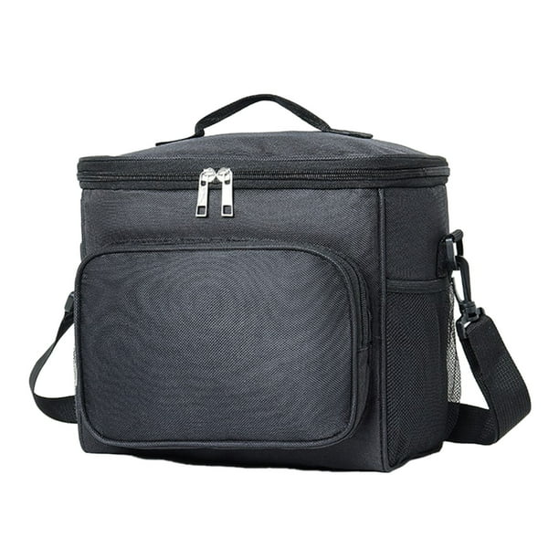 Bolsa Para Almuerzo Reutilizable Para Hombre, 10 L, Con Aislamiento Térmico Y Correa Ajustable Para El Hombro, Adecuada Para Adultos, Trabajo, Colegio Y Actividades Al Aire Libre, Color Negro, Para