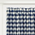 thumbnail image 3 of PowerSellerUSA French Door Curtain, Elegant Buffalo Plaid Curtains for Front Door, Classic Farmhouse Country Decor Plaid Gingham Checkered Design Door Curtains, 54" W x 72" L Single Panel, Navy, 3 of 7