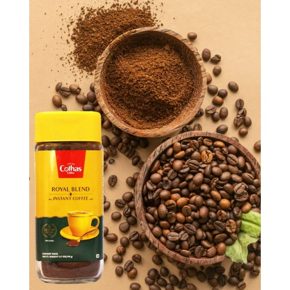 Cothas Traditional Royal Blend Instant Coffee Powder - Pack of 4 ,  Each Bottle 190g = 8lbs [ 100% Coffee  , No Chicory ]