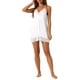 thumbnail image 2 of INSPIRAR CHIC Camisón de Satén para Mujeres con Encaje, Pijama de Tirantes, Cuello en V, Espalda de Carreras, Ropa de Dormir Sedosa, S Blanca, 2 of 6