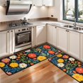 thumbnail image 3 of Kitchen Rugs Sets Of 2,Pioneer Flower Floral Print Pattern Anti Fatigue Kitchen Mat Rugs Non Slip Washable,Decorative Kitchen Floor Mats for Kitchen,Sink,Laundry,17"x47"+17"x47", 3 of 5