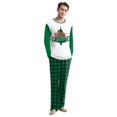 thumbnail image 1 of Conjuntos de pijamas de Papá Noel con estampado de árbol de Navidad para parejas Otoño Invierno Casual mujer cuello redondo manga larga pantalones a cuadros pijama mujer, 1 of 4