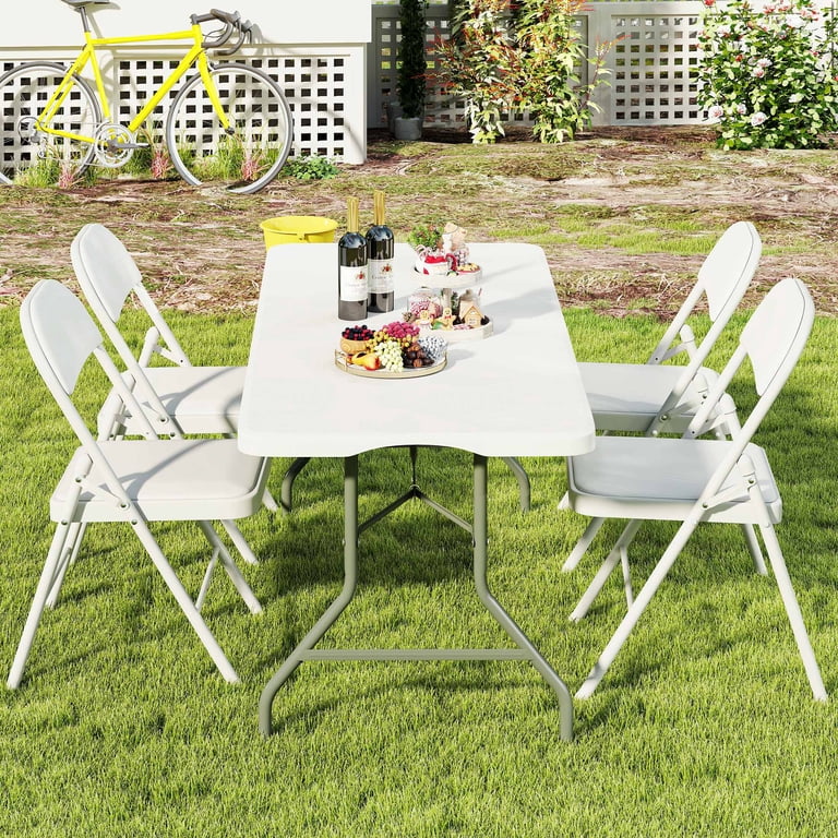 Furnibear 5ft Folding Table, Heavy-Duty Plastic photo 7