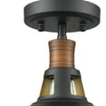 thumbnail image 2 of Claxy 10.6" Black Semi Flush Mount Ceiling Light with Barn Metal Shade, 2 of 7