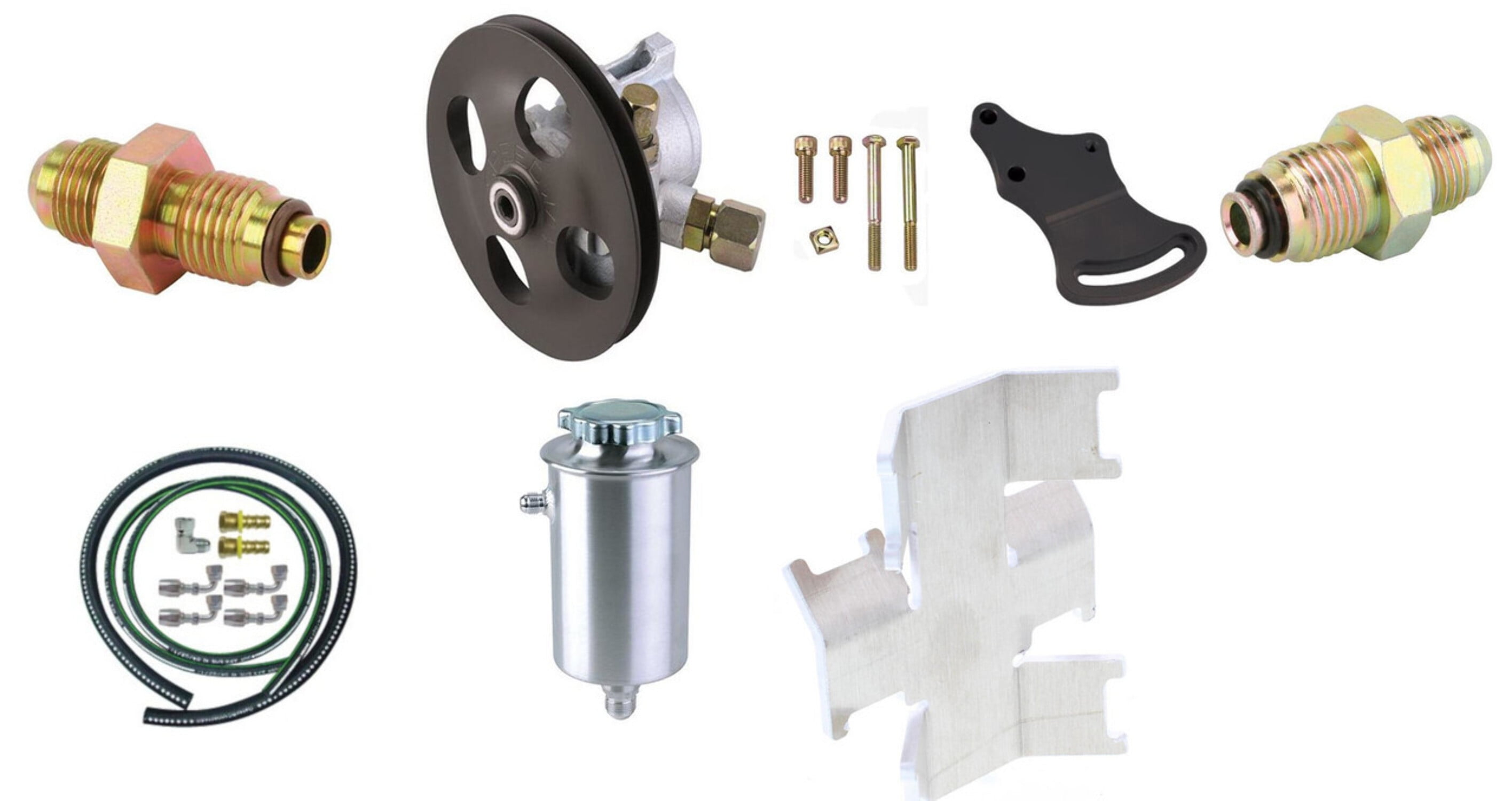 Power Steering Pump and Tank Combo with Lines and ORing Fittings for