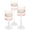 thumbnail image 2 of Koyal Wholesale Long Stem Glass Candle Holders, Set of 3 (Blush Pink), 2 of 5