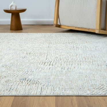 HomeRoots 549986 10 x 14 ft. Abstract Rectangle Area Rug, Ivory & Gray