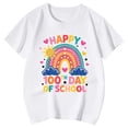 thumbnail image 4 of XAOFW Girl's T-Shirts 100 Days Of School Cartoon Print Short Sleeve Crewneck Tee Shirt Everyday School Wear Loose Fit T Shirt Outdoor Activities Stylish Cozy Tops, 4 of 4