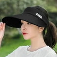 thumbnail image 2 of Summer Visor Hats for Women – Wide Brim UV Protection Sun Hat, Foldable Ponytail-Friendly Design for Travel, Hiking, Gardening and Beach Use, 2 of 6