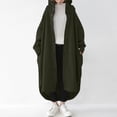 thumbnail image 2 of IROINNID Women's Overcoat Long Sleeve Solid Color Hoodie Outwear, Comfy Buttons Sweatshirts Long Coat with Pockets, 2 of 8