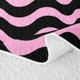 thumbnail image 5 of Homewish Pink Wave Stripes Bed Spread Queen,Abstract Modern Queen Coverlet Set,3pcs, 5 of 7