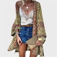 thumbnail image 6 of Jesscasday Women's Long Sleeve Swimsuit Cover Up Floral Print Beachwear Long Sleeve Blouse, 6 of 12
